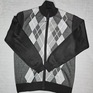 Sugar Black and Gray Argyle Sweater